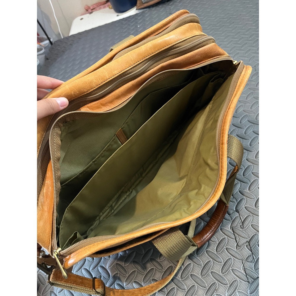 VTG Hartmann Expandable Leather Luggage Carry On Laptop Shoulder Messenger Bag - Picture 13 of 16